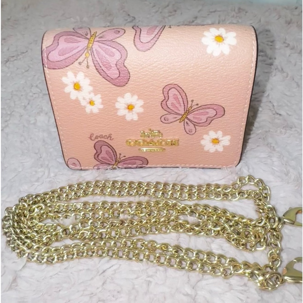 Pre owned Coach mini wallet on chain
